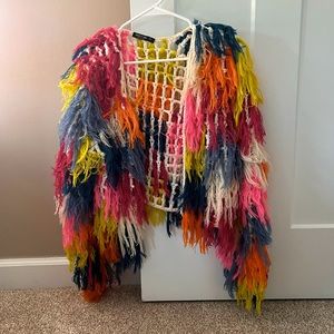 Nasty Gal rainbow pride fringe jacket